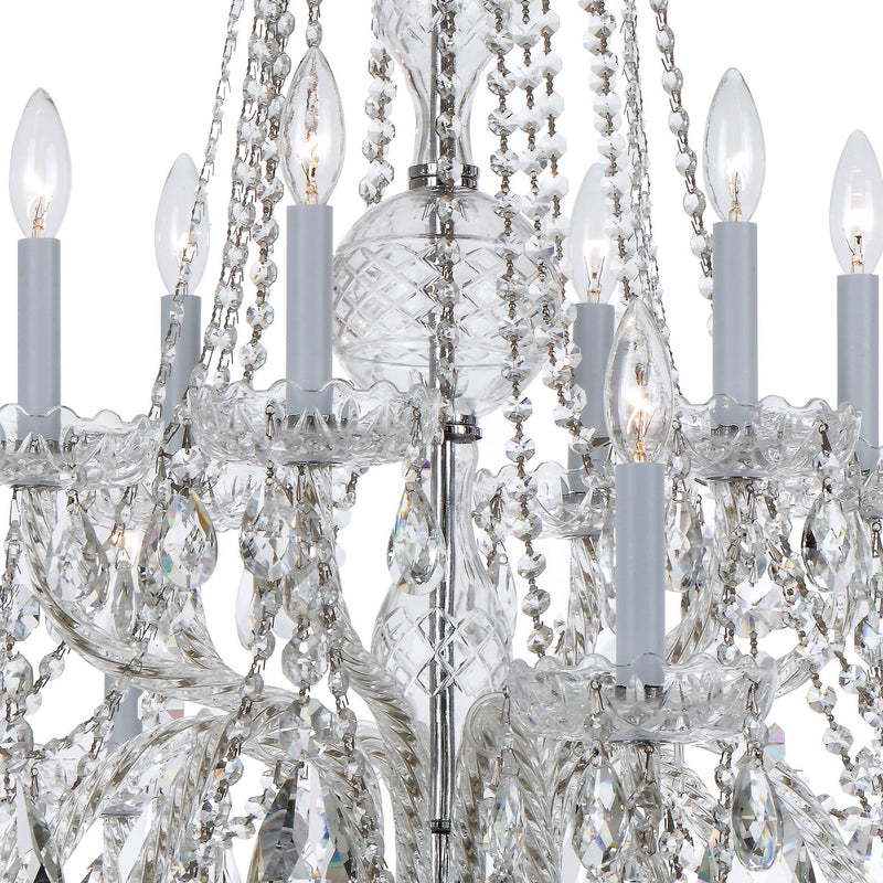 Crystorama 1112-CH-CL-MWP 12 Light Chandelier, Polished Chrome