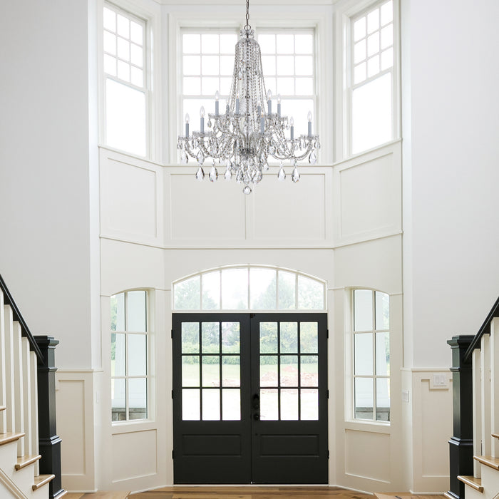 Crystorama 1112-CH-CL-MWP 12 Light Chandelier, Polished Chrome