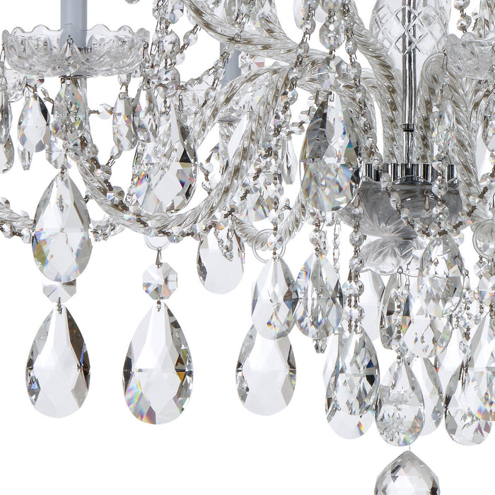 Crystorama 1112-CH-CL-S 12 Light Chandelier, Polished Chrome