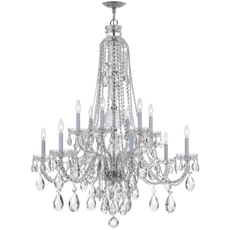Crystorama 1112-CH-CL-S 12 Light Chandelier, Polished Chrome