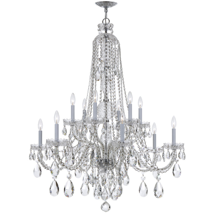 Crystorama 1112-CH-CL-S 12 Light Chandelier, Polished Chrome