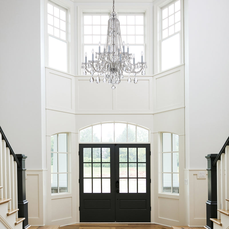 Crystorama 1112-CH-CL-S 12 Light Chandelier, Polished Chrome