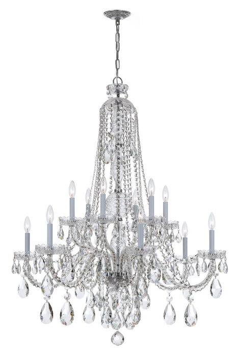 Crystorama 1112-CH-CL-S 12 Light Chandelier, Polished Chrome