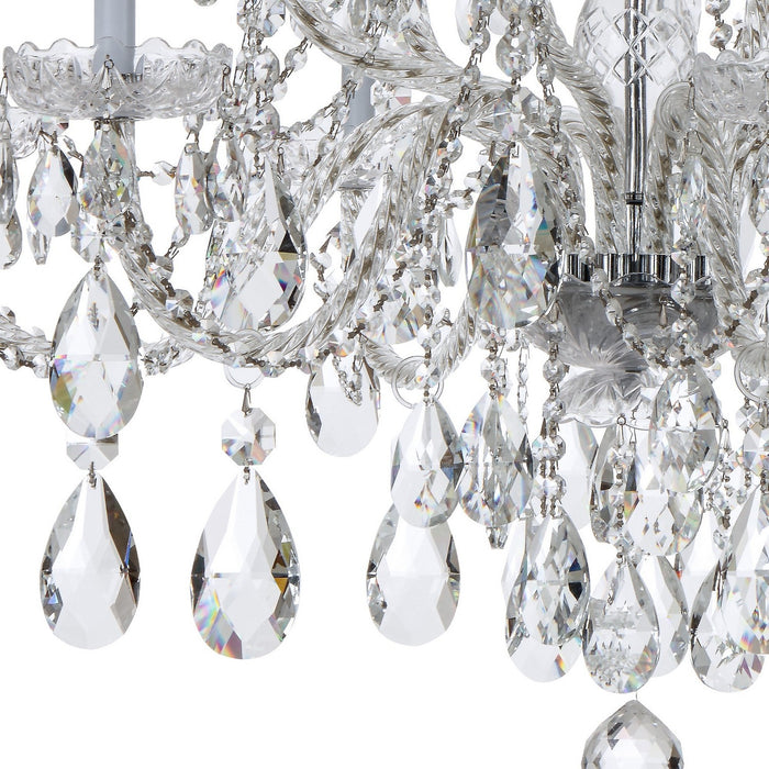 Crystorama 1112-CH-CL-SAQ 12 Light Chandelier, Polished Chrome
