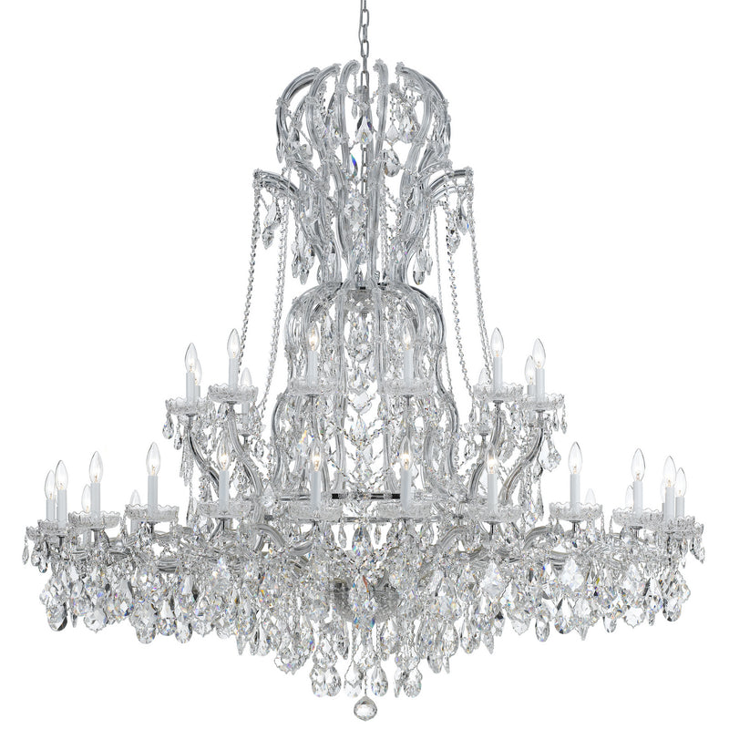 Crystorama 4460-CH-CL-MWP 37 Light Chandelier, Polished Chrome