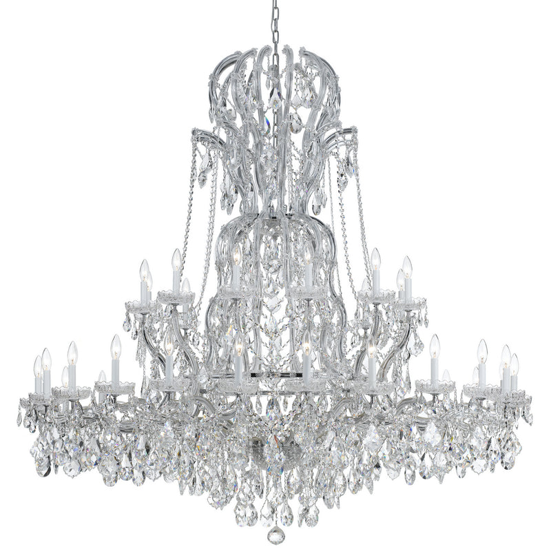 Crystorama 4460-CH-CL-SAQ 37 Light Chandelier, Polished Chrome