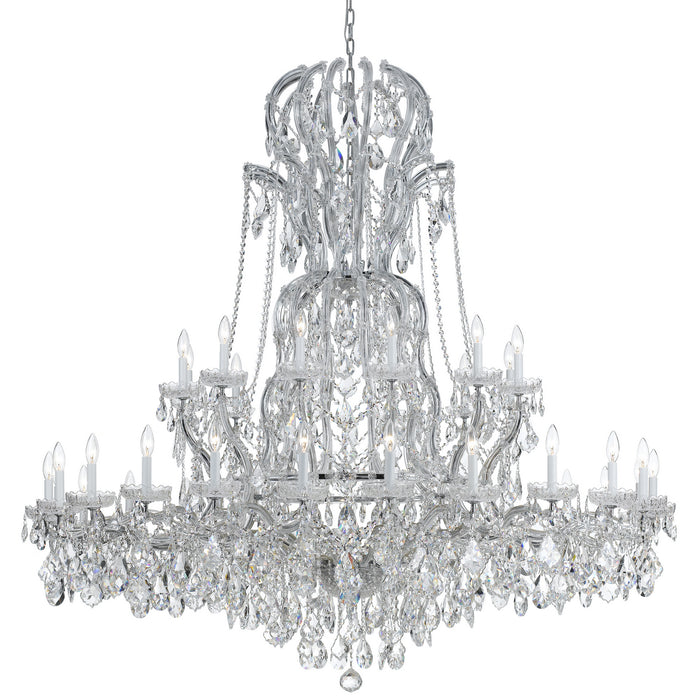 Crystorama 4460-CH-CL-SAQ 37 Light Chandelier, Polished Chrome