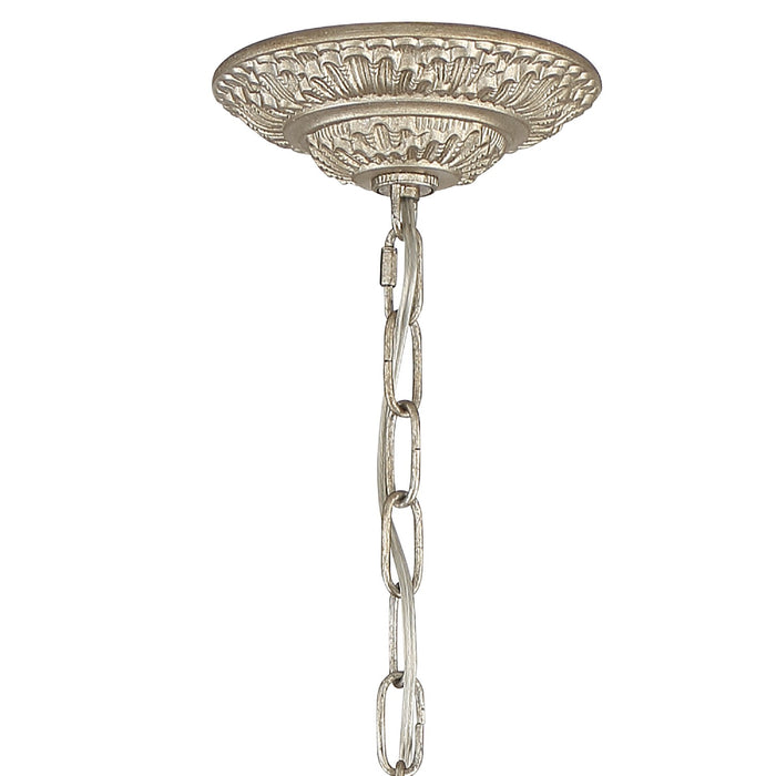 Crystorama 5116-OS-CL-S Six Light Chandelier, Olde Silver