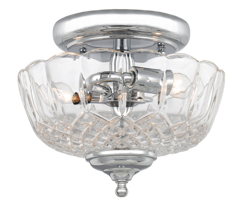 Crystorama 55-SF-CH Two Light Semi Flush Mount, Polished Chrome