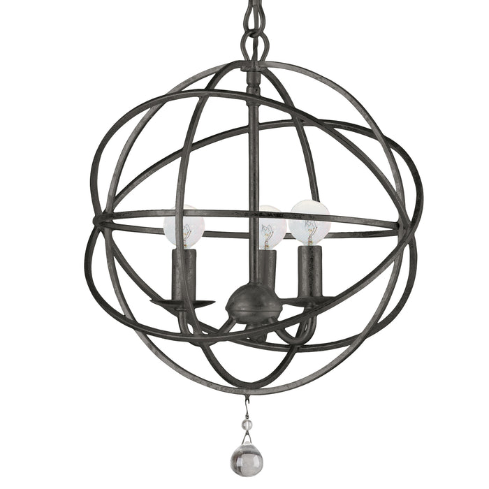Crystorama 9225-EB Three Light Mini Chandelier, English Bronze