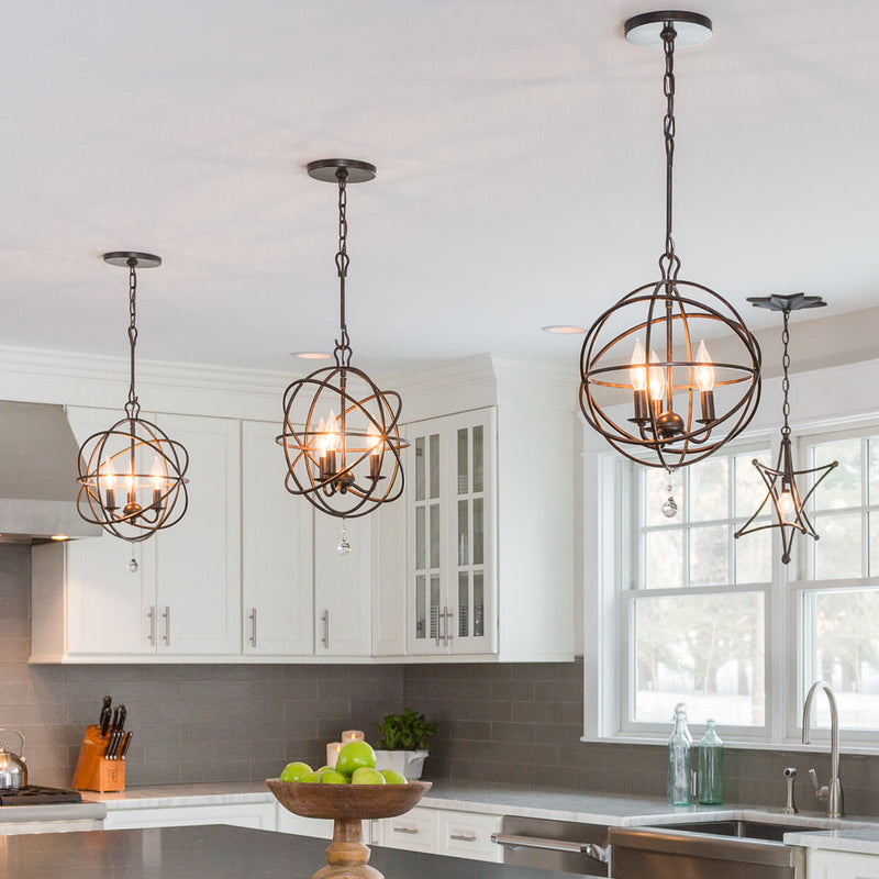 Crystorama 9225-EB Three Light Mini Chandelier, English Bronze