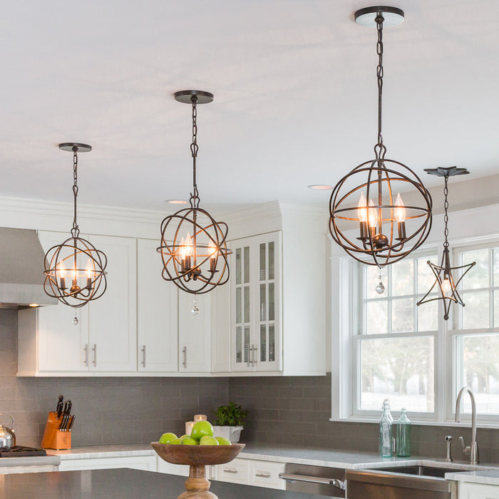 Crystorama 9225-EB Three Light Mini Chandelier, English Bronze