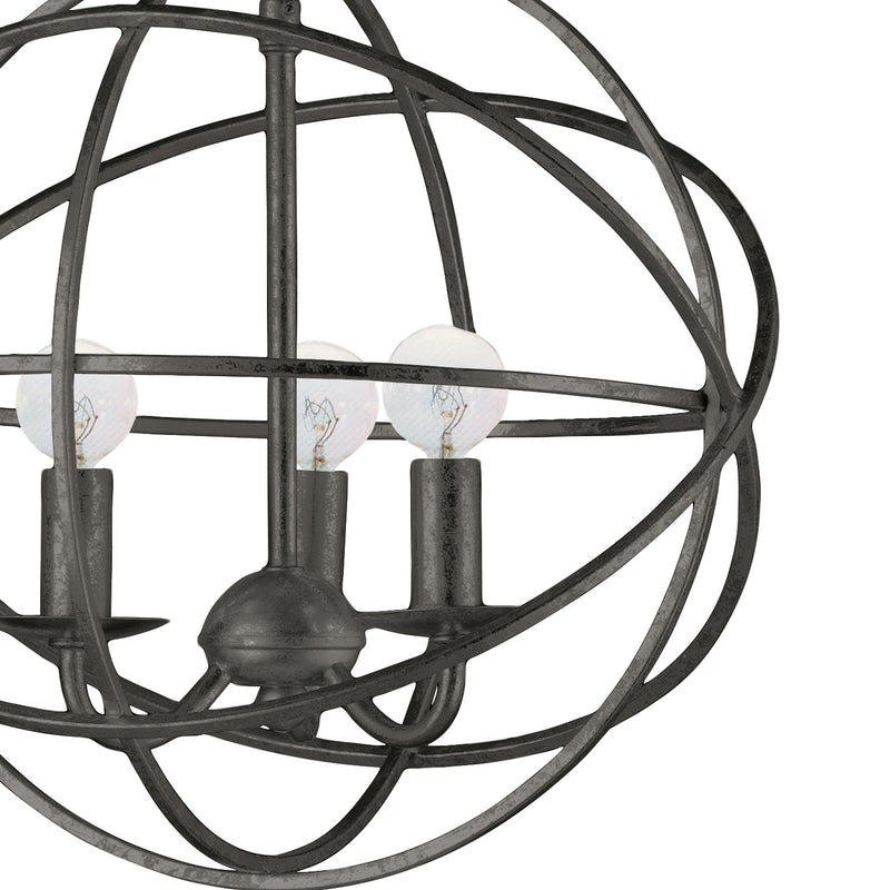 Crystorama 9225-EB Three Light Mini Chandelier, English Bronze