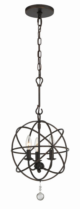 Crystorama 9225-EB Three Light Mini Chandelier, English Bronze
