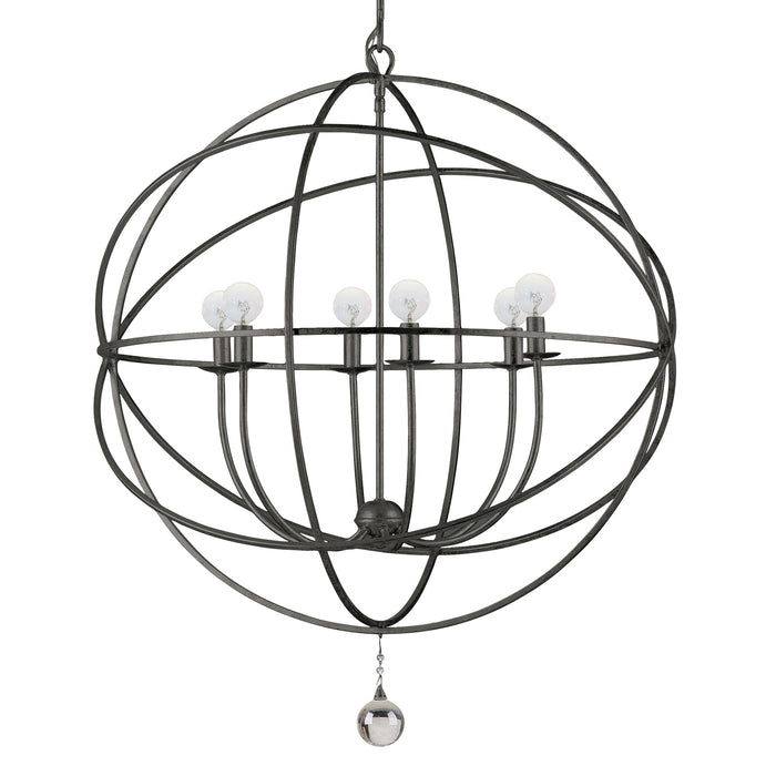 Crystorama 9226-EB Six Light Chandelier, English Bronze