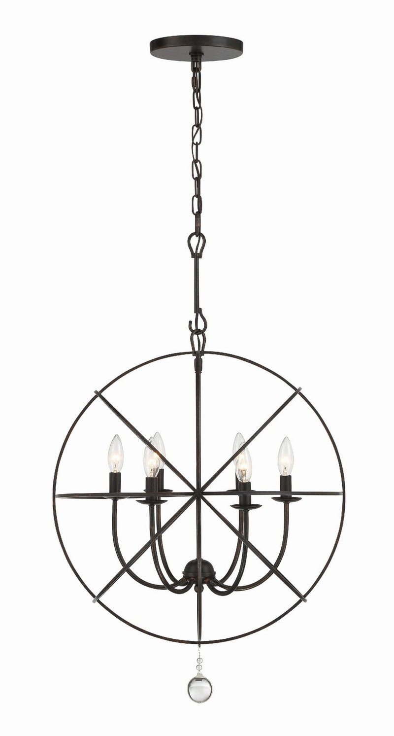 Crystorama 9226-EB Six Light Chandelier, English Bronze
