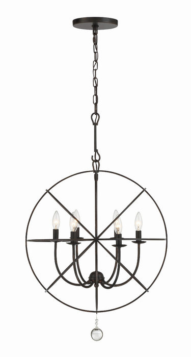 Crystorama 9226-EB Six Light Chandelier, English Bronze