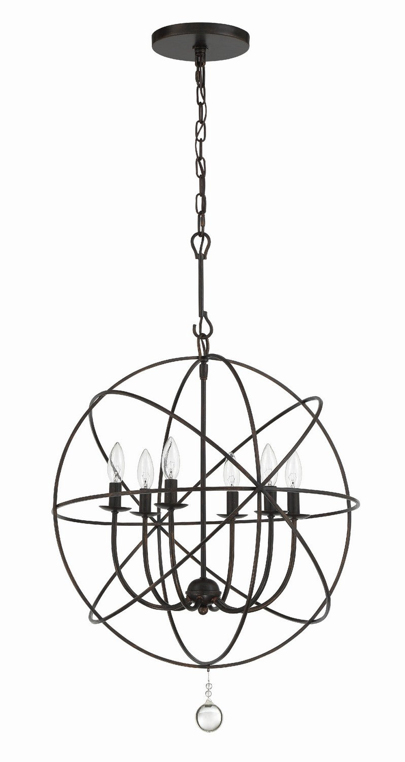 Crystorama 9226-EB Six Light Chandelier, English Bronze