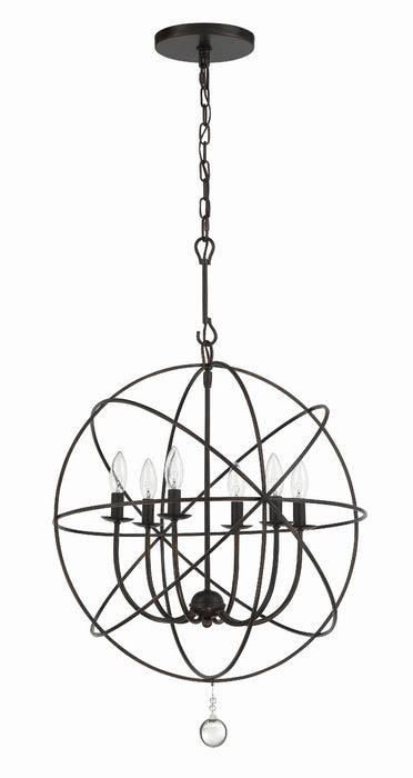 Crystorama 9226-EB Six Light Chandelier, English Bronze