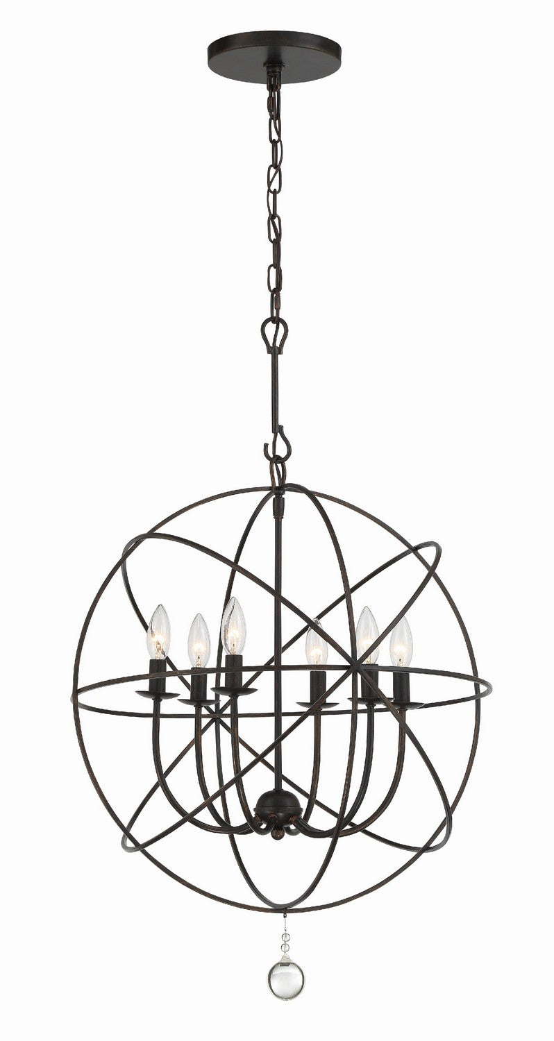 Crystorama 9226-EB Six Light Chandelier, English Bronze