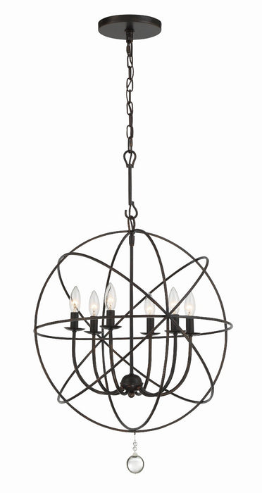 Crystorama 9226-EB Six Light Chandelier, English Bronze