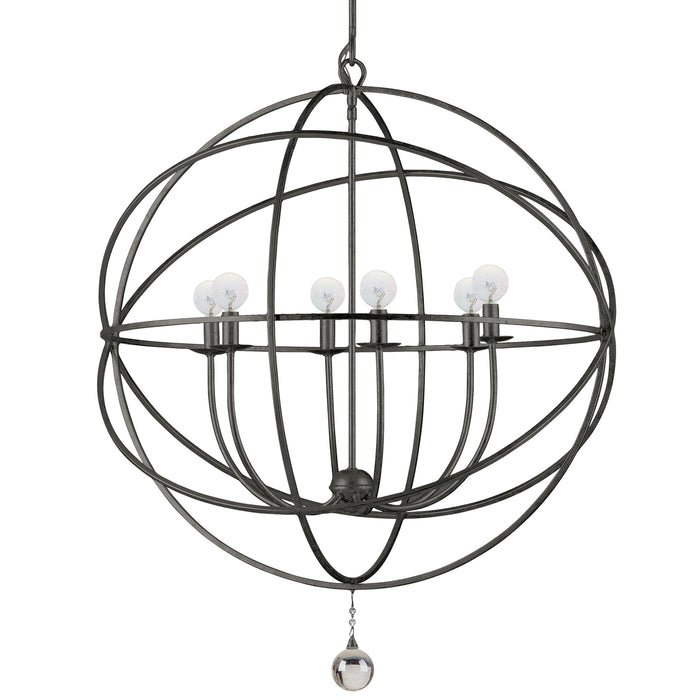 Crystorama 9228-EB Six Light Chandelier, English Bronze