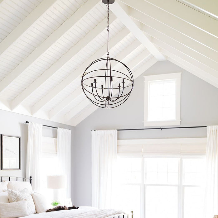 Crystorama 9228-EB Six Light Chandelier, English Bronze