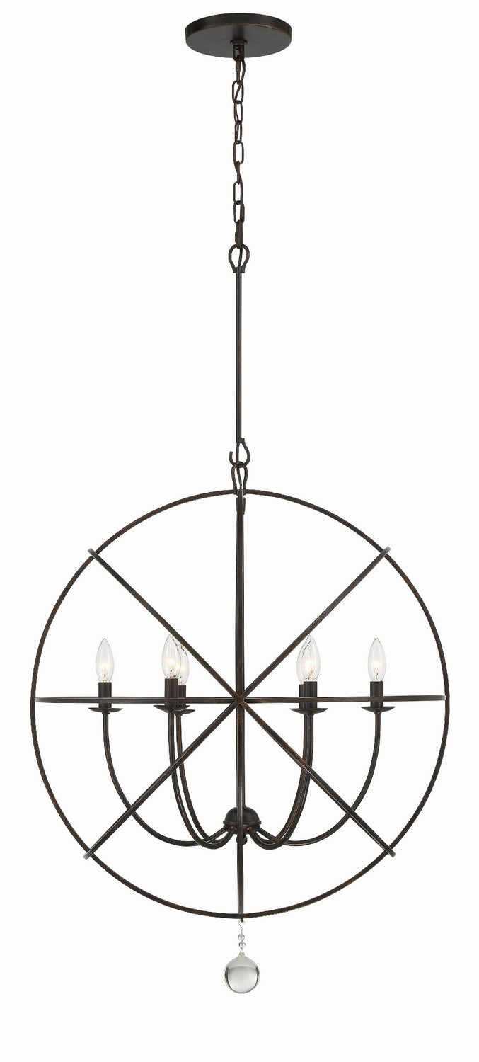 Crystorama 9228-EB Six Light Chandelier, English Bronze