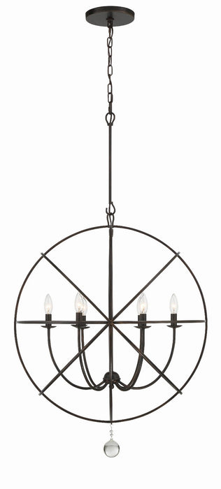 Crystorama 9228-EB Six Light Chandelier, English Bronze