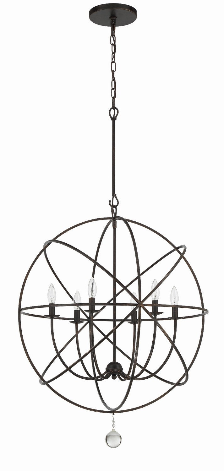 Crystorama 9228-EB Six Light Chandelier, English Bronze