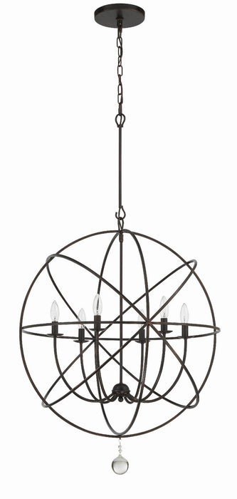 Crystorama 9228-EB Six Light Chandelier, English Bronze