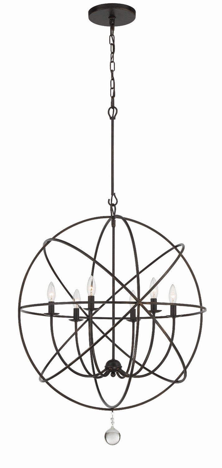 Crystorama 9228-EB Six Light Chandelier, English Bronze