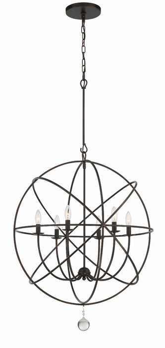 Crystorama 9228-EB Six Light Chandelier, English Bronze