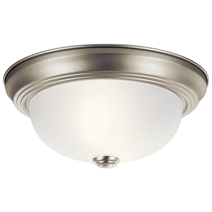 Kichler 8111NI Two Light Flush Mount, Brushed Nickel