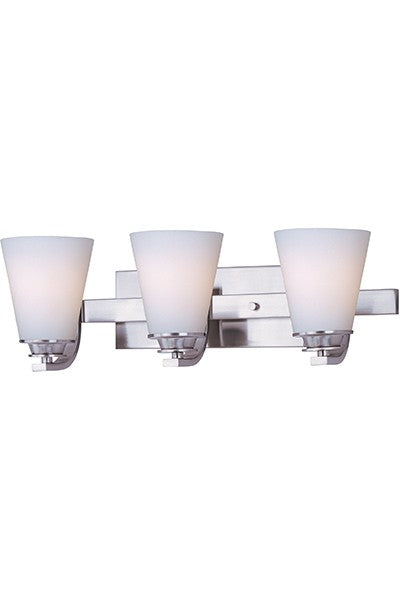 Maxim 9013SWSN Three Light Bath Vanity, Satin Nickel