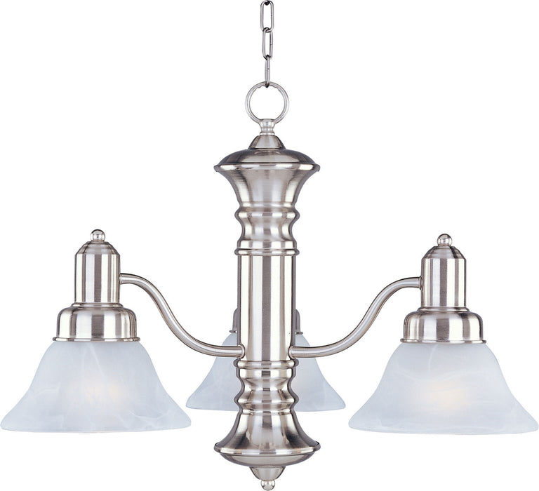Maxim 20326MRSN Three Light Chandelier, Satin Nickel