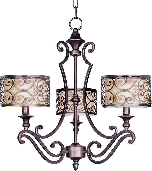 Maxim 21153WHUB Three Light Chandelier, Umber Bronze