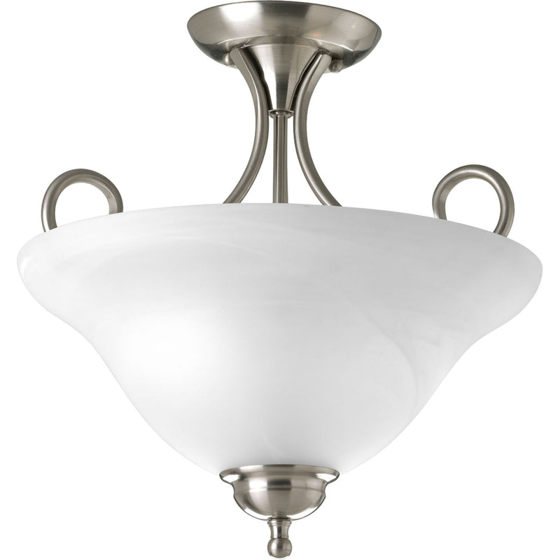 Progress Lighting P3460-09 Two Light Flush Mount, Brushed Nickel