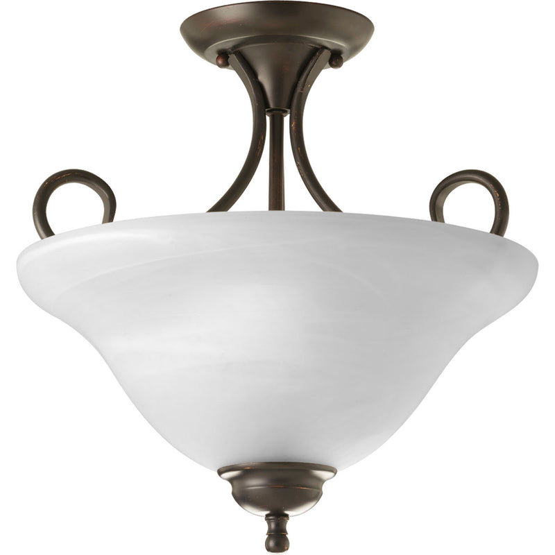 Progress Lighting P3460-20 Two Light Flush Mount, Antique Bronze