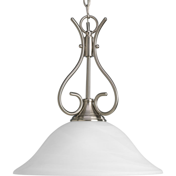 Progress Lighting P5091-09 One Light Pendant, Brushed Nickel