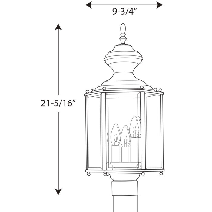 Progress Lighting P5432-31 Three Light Post Lantern, Black