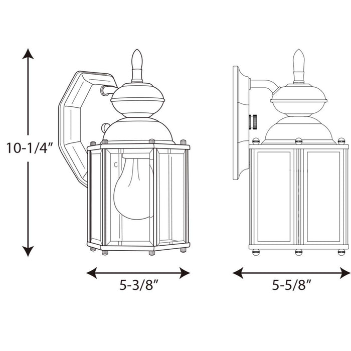 Progress Lighting P5756-31 One Light Wall Lantern, Black