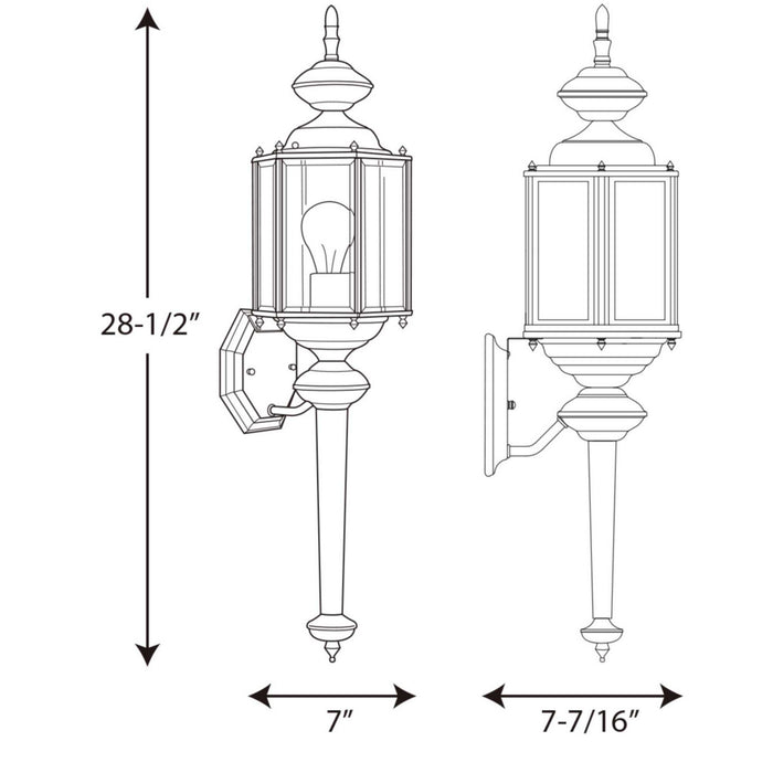 Progress Lighting P5831-31 One Light Wall Lantern, Black
