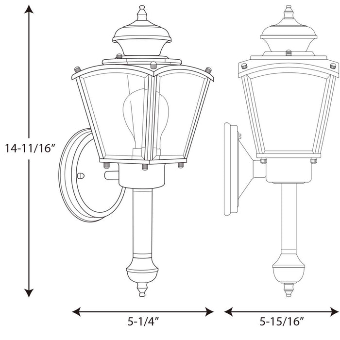 Progress Lighting P5846-31 One Light Wall Lantern, Black