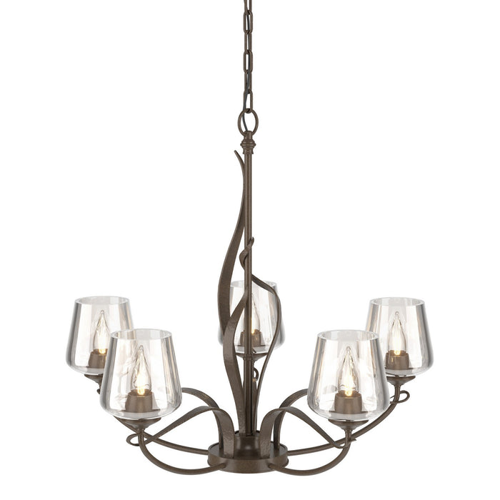 Hubbardton Forge 103040-SKT-05-ZM0236 Five Light Chandelier, Bronze