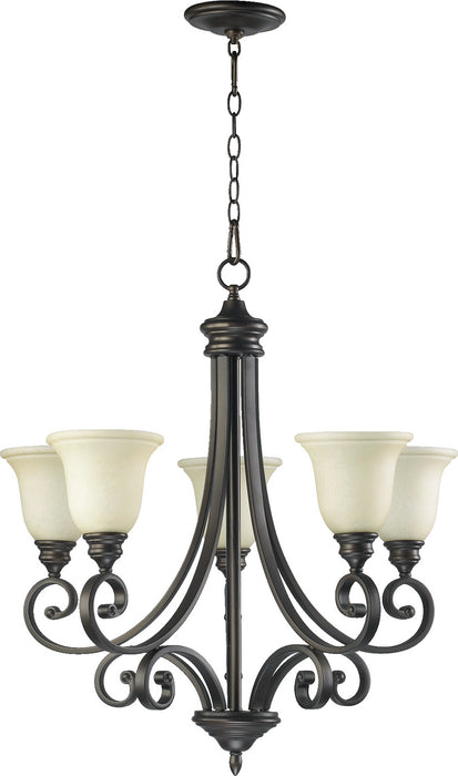 Quorum 6154-5-86 Five Light Chandelier, Oiled Bronze