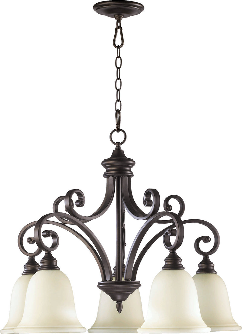 Quorum 6354-5-86 Five Light Chandelier, Oiled Bronze