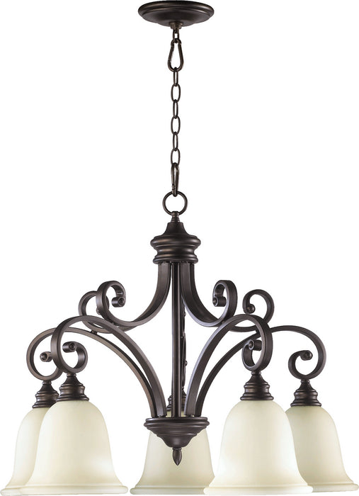Quorum 6354-5-86 Five Light Chandelier, Oiled Bronze