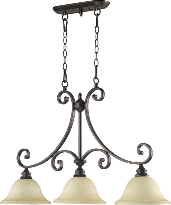 Quorum 6554-3-86 Three Light Island Pendant, Oiled Bronze (Open Box - Final Sale)