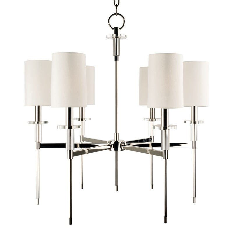 Hudson Valley 8516-PN Six Light Chandelier, Polished Nickel